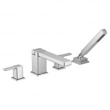 Moen TS914 - 90 Degree Two-Handle Deck Mount Roman Tub Faucet Trim Kit, Valve Required, Including Single Functi
