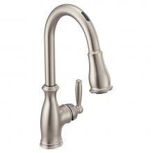 Moen 7185EVSRS - Brantford Smart Faucet Touchless Pull Down Sprayer Kitchen Faucet with Voice Control and Power Boo