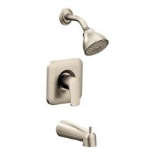 Moen T2813EPBN - Rizon Single-Handle 1-Spray Posi-Temp Tub and Shower Faucet Eco-Performance Trim in Brushed Nickel