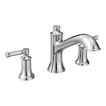 Moen T683 - Dartmoor 8 in. Widespread 2-Handle Roman Tub Bathroom Faucet in Chrome (Valve Sold Separately)