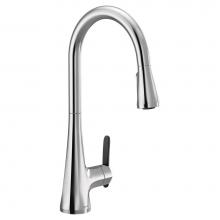 Moen S7235 - Sinema Single-Handle Pull-Down Sprayer Kitchen Faucet with Power Clean and 2 Handle Options in Chr