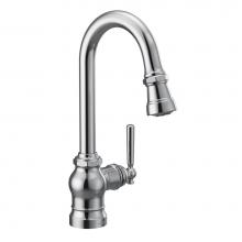 Moen S52003 - Paterson One-Handle Pulldown Bar Faucet with Power Clean, Includes Interchangeable Handle, Chrome
