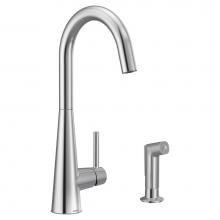 Moen 7870 - Sleek Single-Handle Standard Kitchen Faucet with Side Sprayer in Chrome