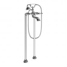Moen S22110 - Weymouth Two Handle Tub Filler with Lever-Handles and Handshower, Chrome