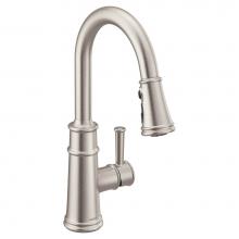 Moen 7260SRS - Belfield Single-Handle Pull-Down Sprayer Kitchen Faucet with Reflex and Power Boost in Spot Resist