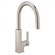 Moen S72308EVSRS - STo Smart Faucet Touchless Pull Down Sprayer Kitchen Faucet with Voice Control and Power Boost, Sp