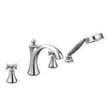 Moen T658 - Wynford 2-Handle Deck-Mount Roman Tub Faucet with Handshower in Chrome
