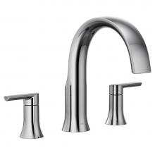 Moen TS983 - Doux 2-Handle Deck Mount Roman Tub Faucet Trim Kit in Chrome (Valve Sold Separately)