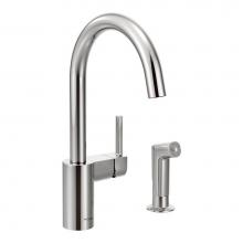 Moen 7165 - Align One-Handle High-Arc Modern Kitchen Faucet with Side Spray, Chrome