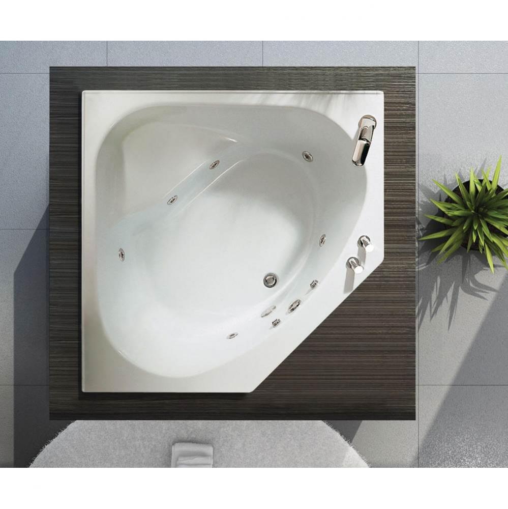 Tandem 5454 Acrylic Corner Center Drain Whirlpool Bathtub in White
