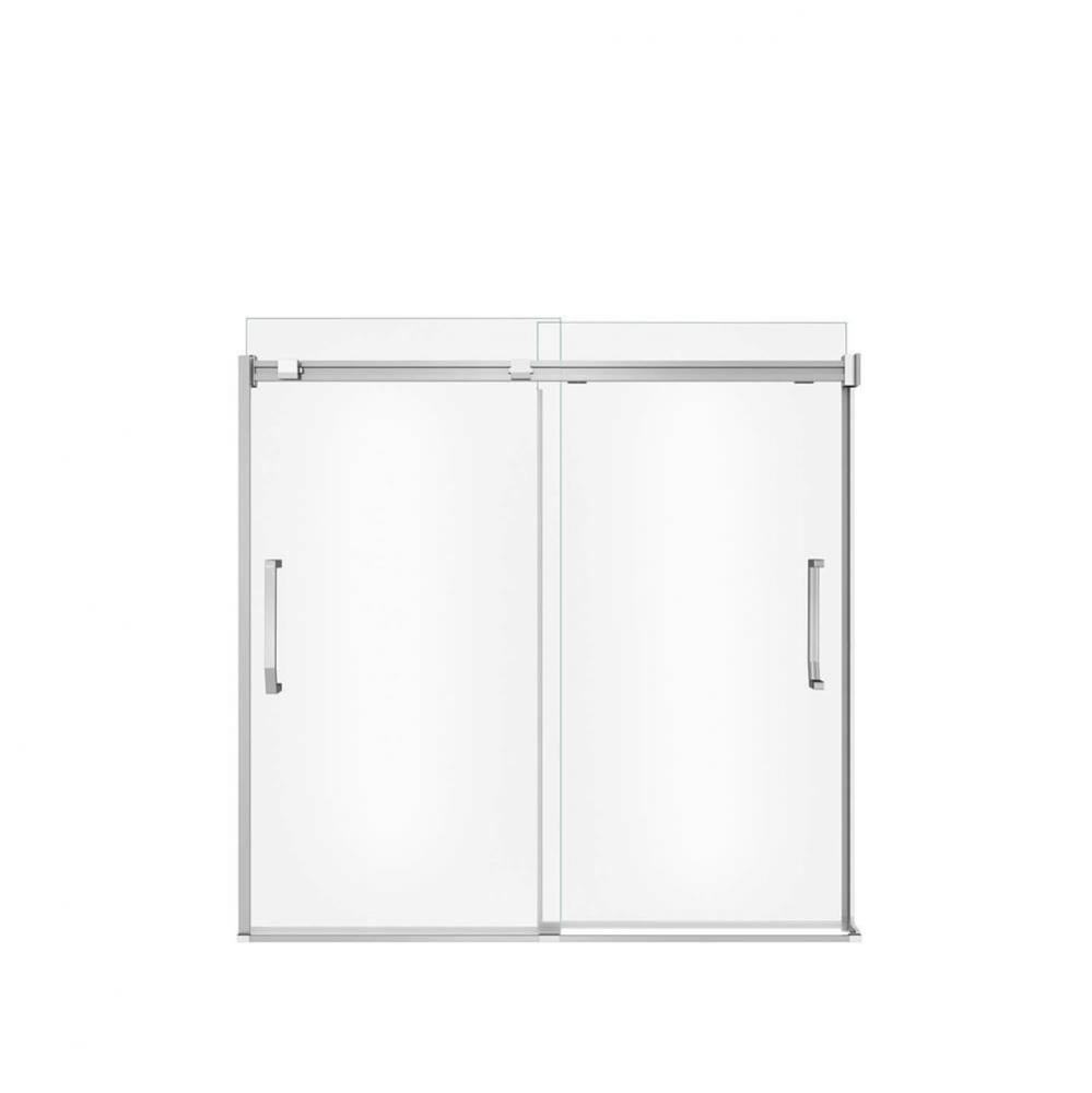 Inverto 56-59 x 55 1/2-59 in. 8mm Sliding Tub Door for Alcove Installation with Clear glass in Chr