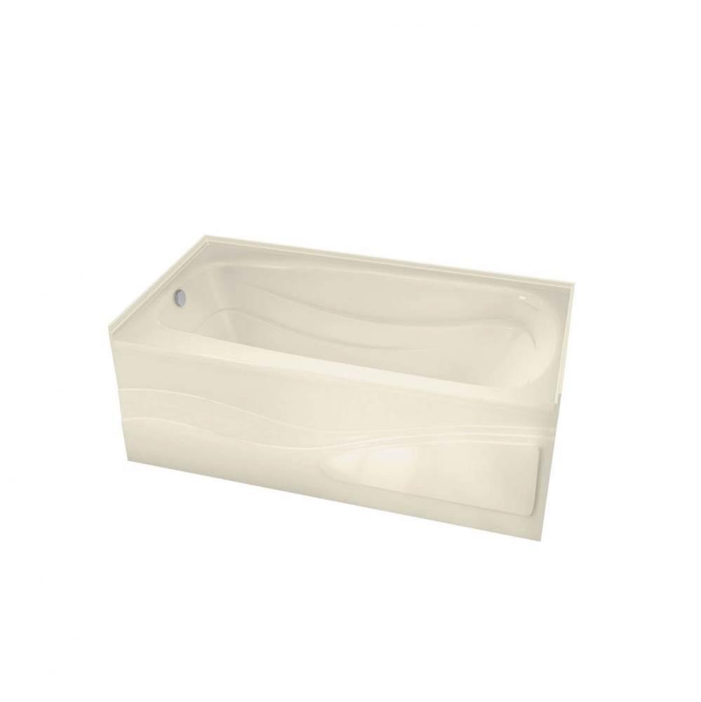 Tenderness 6042 Acrylic Alcove Right-Hand Drain Whirlpool Bathtub in Bone