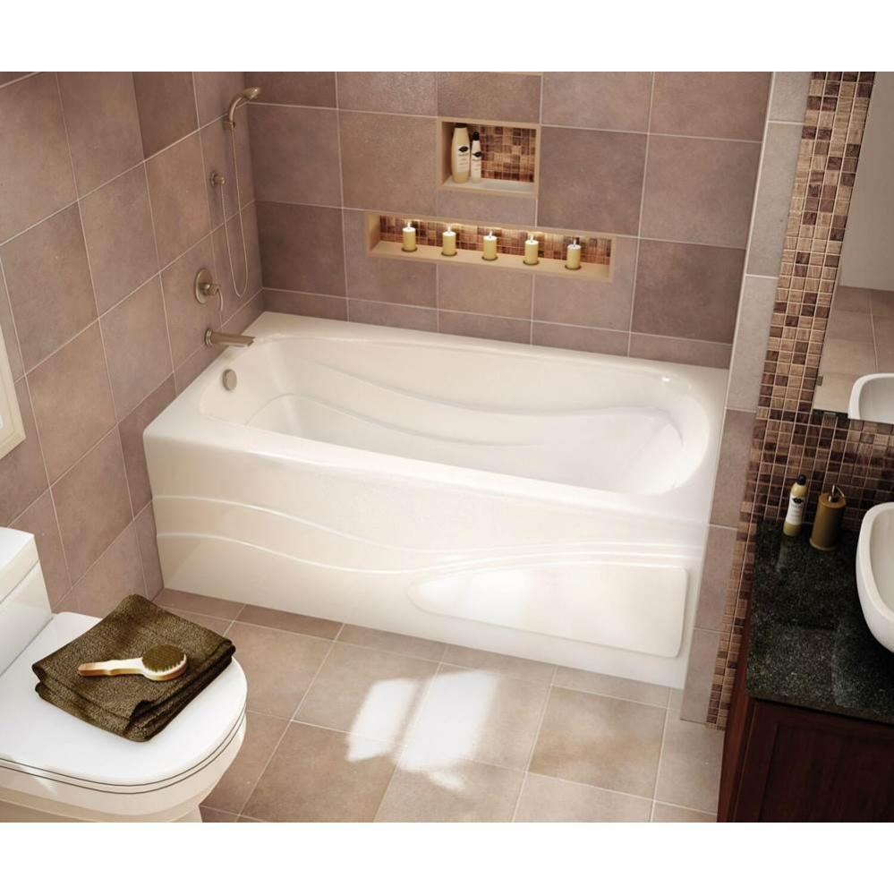 Tenderness 6636 Acrylic Alcove Right-Hand Drain Whirlpool Bathtub in White