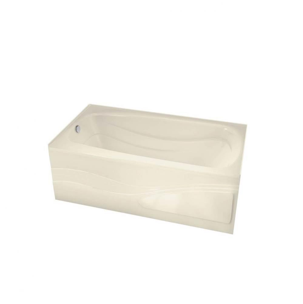 Tenderness 6032 Acrylic Alcove Left-Hand Drain Whirlpool Bathtub in Bone