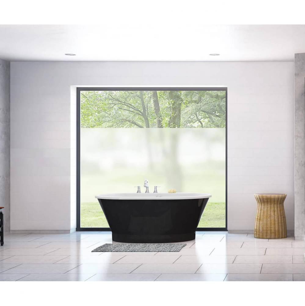Brioso 6042 AcrylX Freestanding Center Drain Bathtub in White with Black Skirt