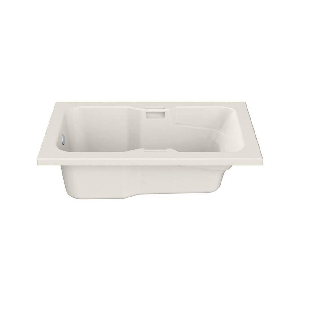 Lopez 7236 Acrylic Alcove End Drain Whirlpool Bathtub in Biscuit