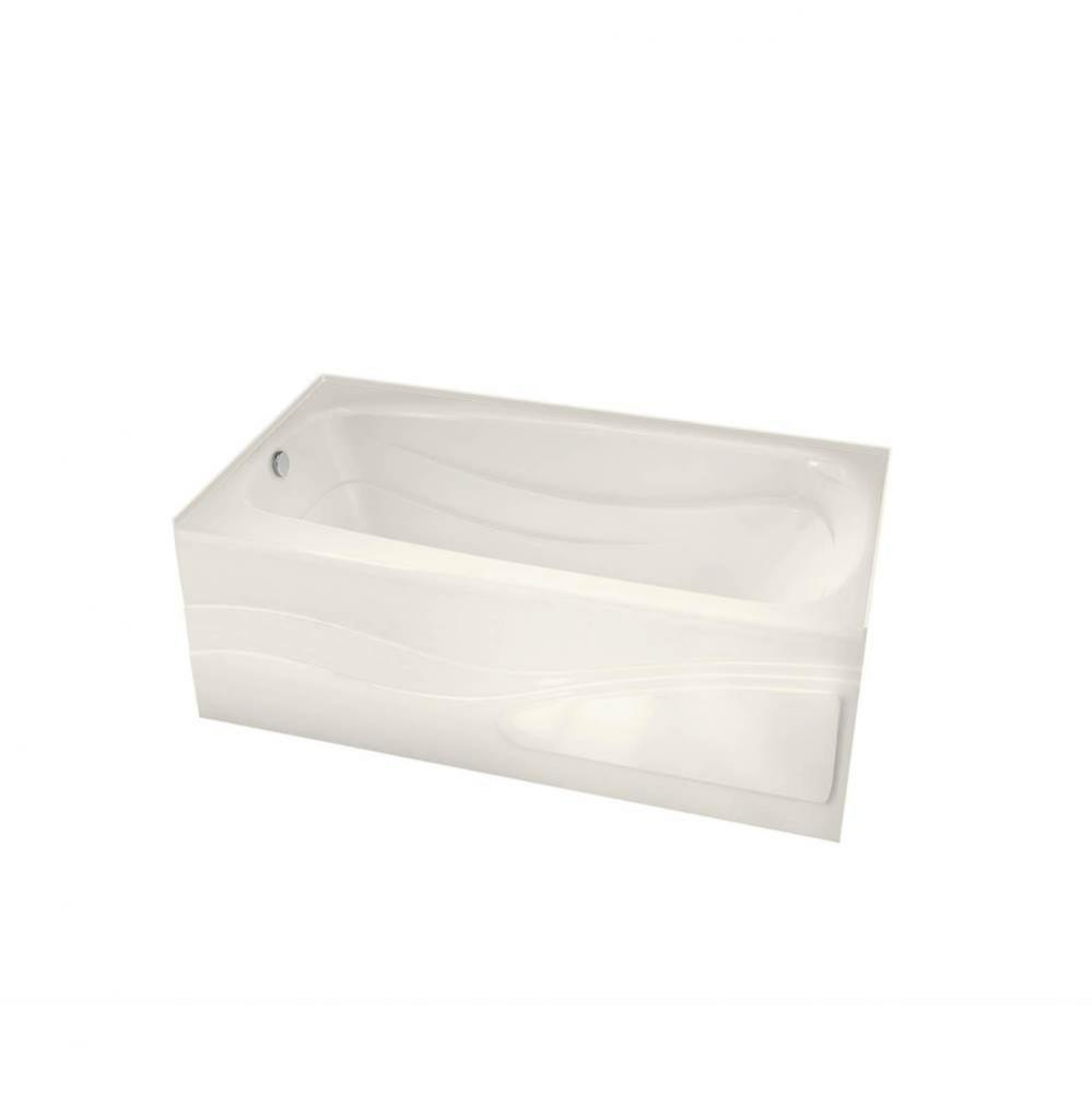 Tenderness 6032 Acrylic Alcove Left-Hand Drain Whirlpool Bathtub in Biscuit