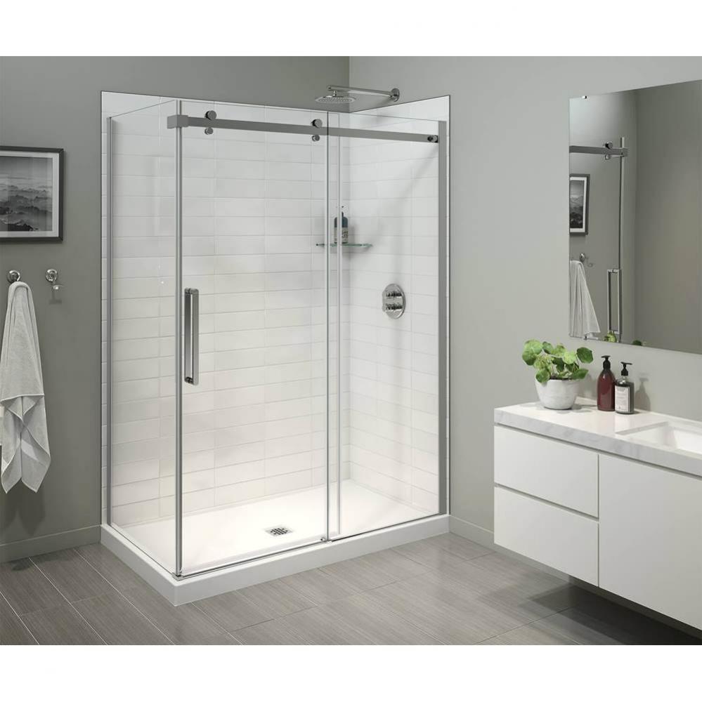 Halo Pro 60 x 36 x 78 3/4 in Sliding Shower Door for Corner Installation with Clear glass in Chrom