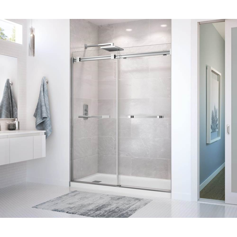 Duel 56-58.5 x 70.5-74 in. 8mm Bypass Shower Door for Alcove Installation with Clear glass in Chro