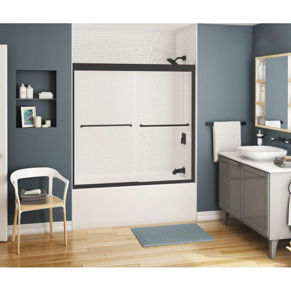 Kameleon SC 55-59 x 57 in. 6 mm Bypass Tub Door for Alcove Installation with Clear glass in Matte