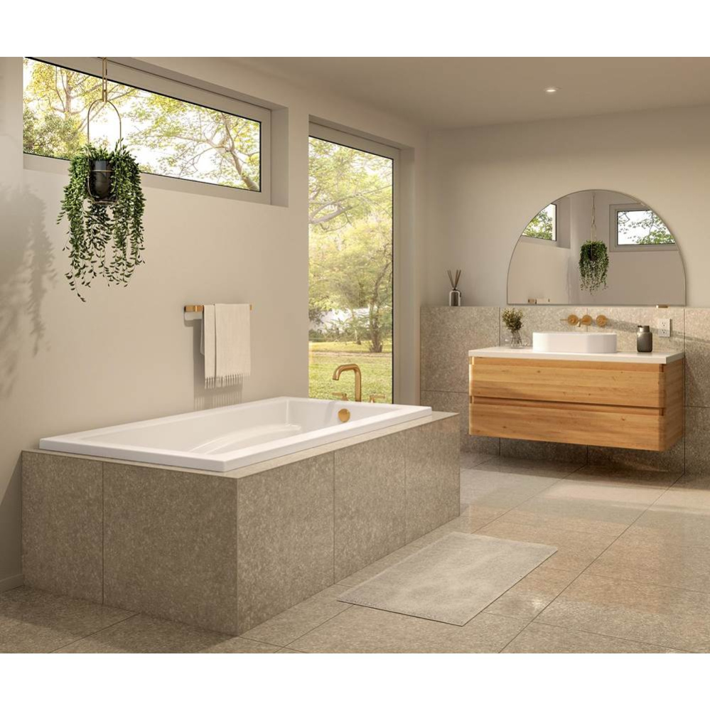 Optik 6636 Acrylic Alcove Left-Hand Drain Aerofeel Bathtub in White