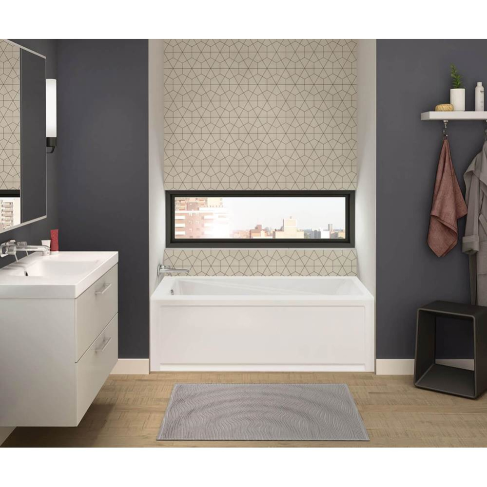 New Town 6032 IFS Acrylic Alcove Left-Hand Drain 10 Microjets Bathtub in White