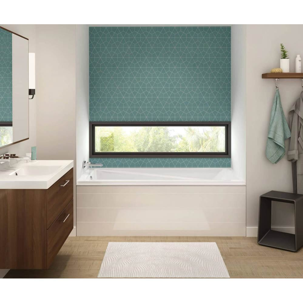 Exhibit 7242 IF Acrylic Alcove Right-Hand Drain Whirlpool Bathtub in White
