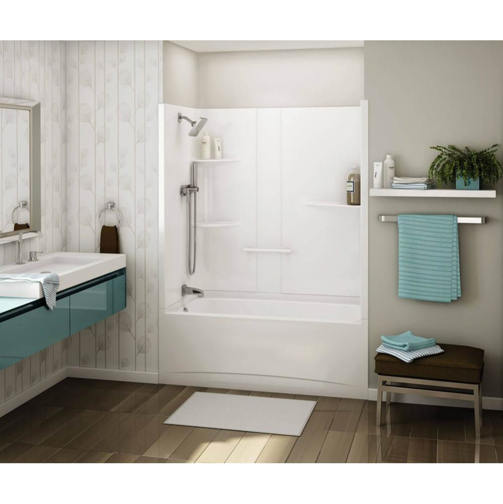 ALLIA TS-6032 Acrylic Alcove Right-Hand Drain Two-Piece Tub Shower in White