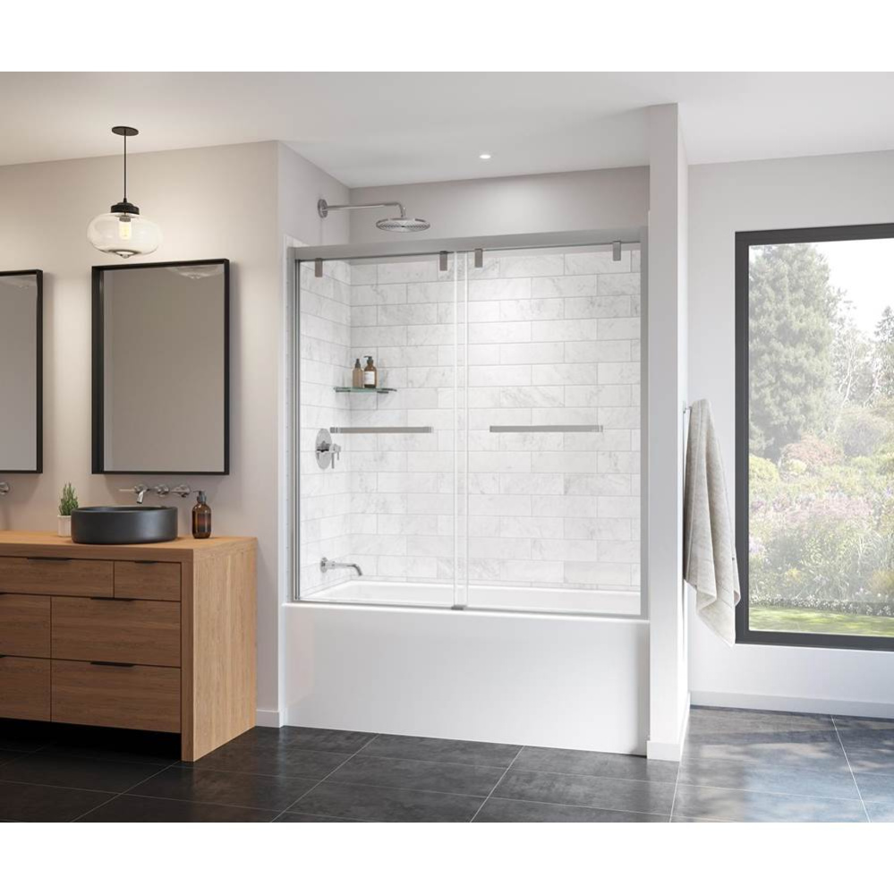 Uptown 56-59 x 58 in. 8 mm Bypass Tub Door for Alcove Installation with Clear glass in Chrome