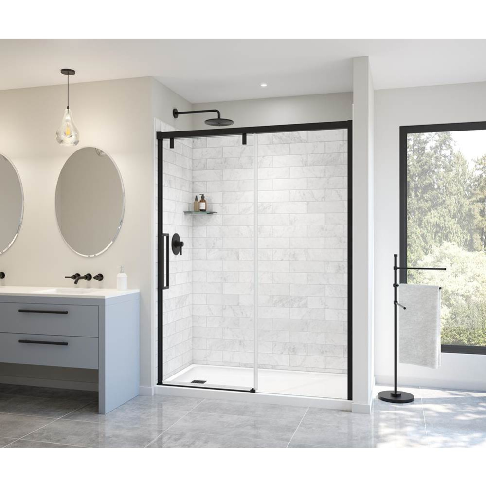 Uptown 56-59 x 76 in. 8 mm Sliding Shower Door for Alcove Installation with Clear glass in Matte B