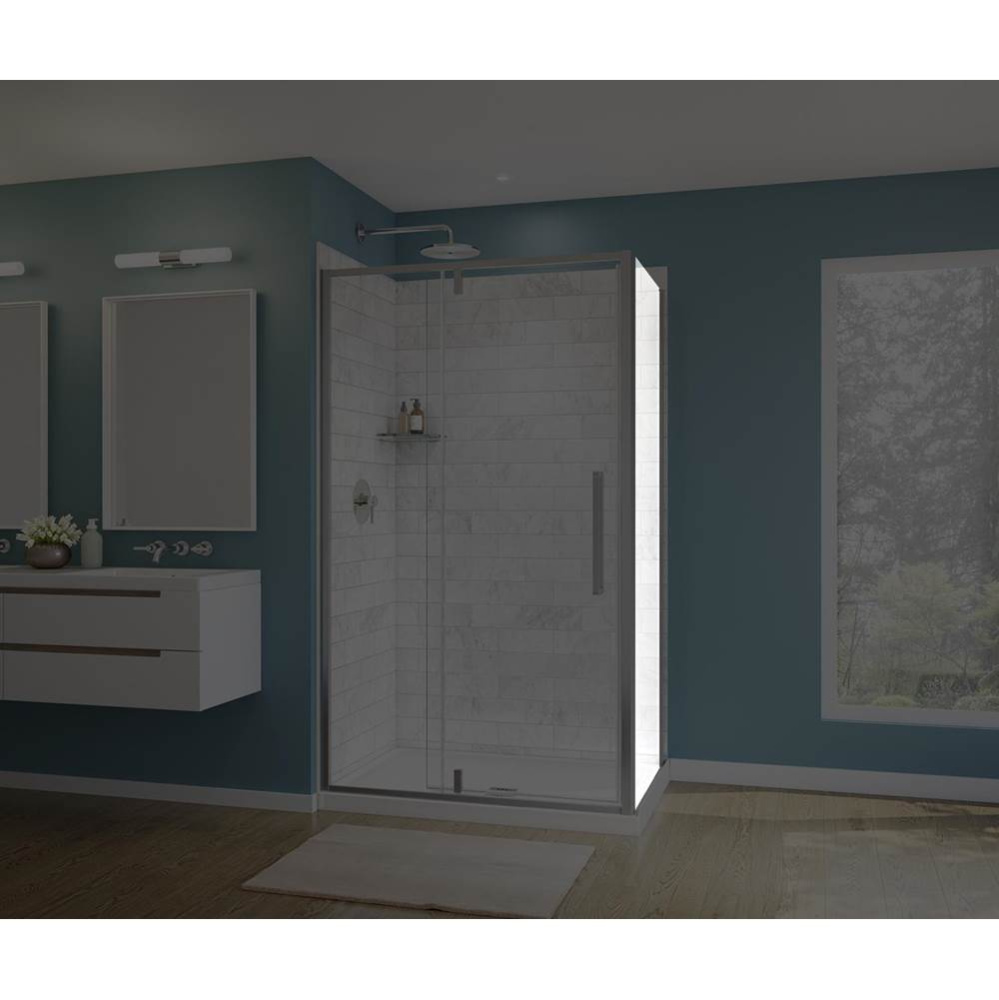 Uptown Return Panel for 32 in. Base with Clear glass in Chrome
