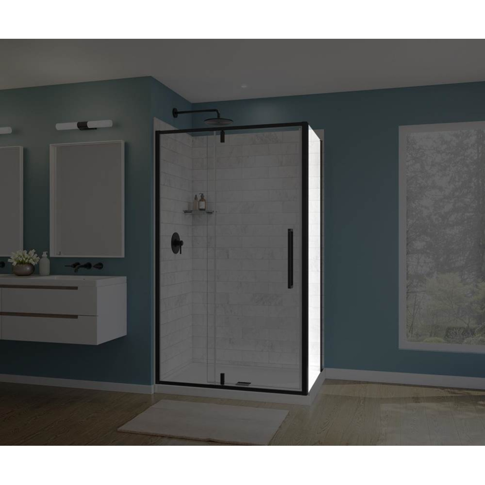 Uptown Return Panel for 36 in. Base with Clear glass in Matte Black