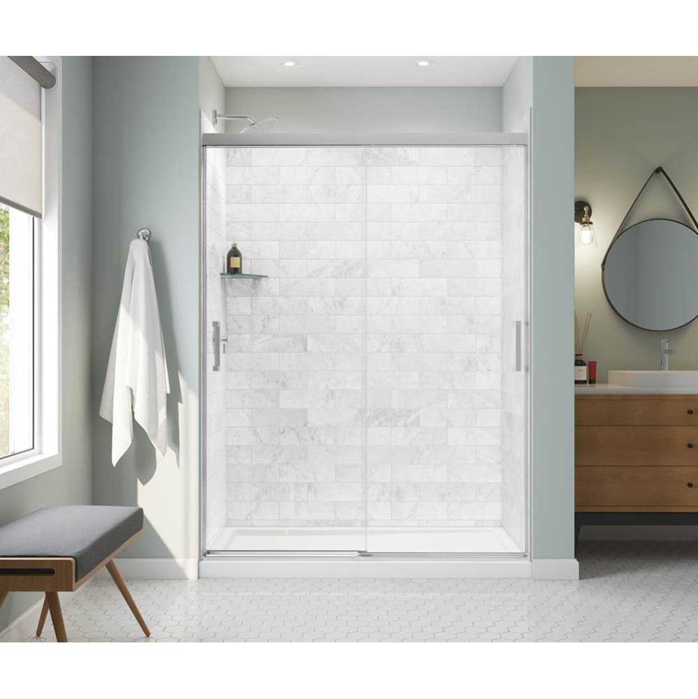 Incognito 76 56-59 x 76 in. 8mm Bypass Shower Door for Alcove Installation with Clear glass in Chr