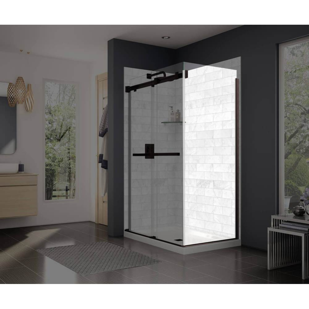 Duel and Inverto Return Panel for 34 in. Base with Clear glass in Dark Bronze