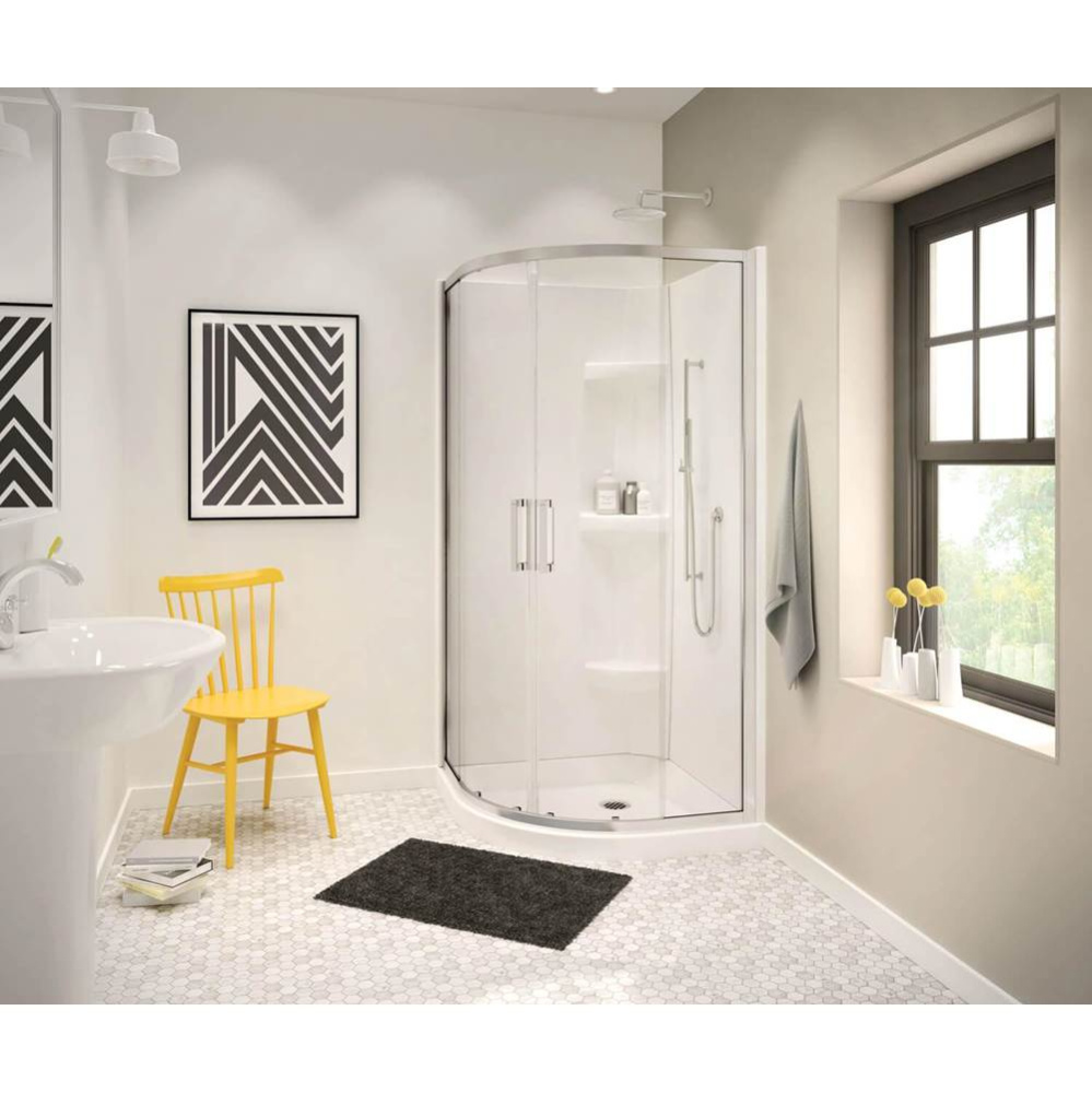Radia Neo-round 32 x 32 x 71.5 in. 6mm Sliding Shower Door for Corner Installation with Clear glas