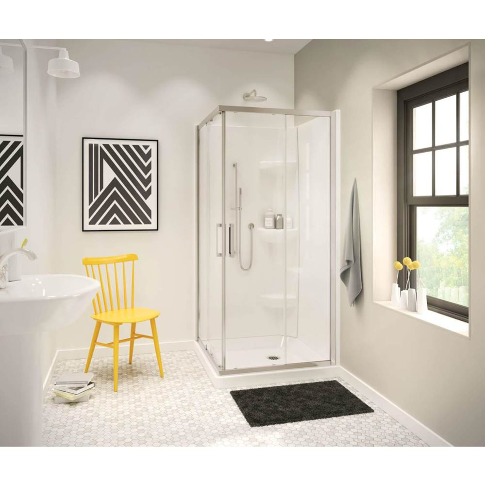 Radia Square 36 x 36 x 71.5 in. 6mm Sliding Shower Door for Corner Installation with Clear glass i