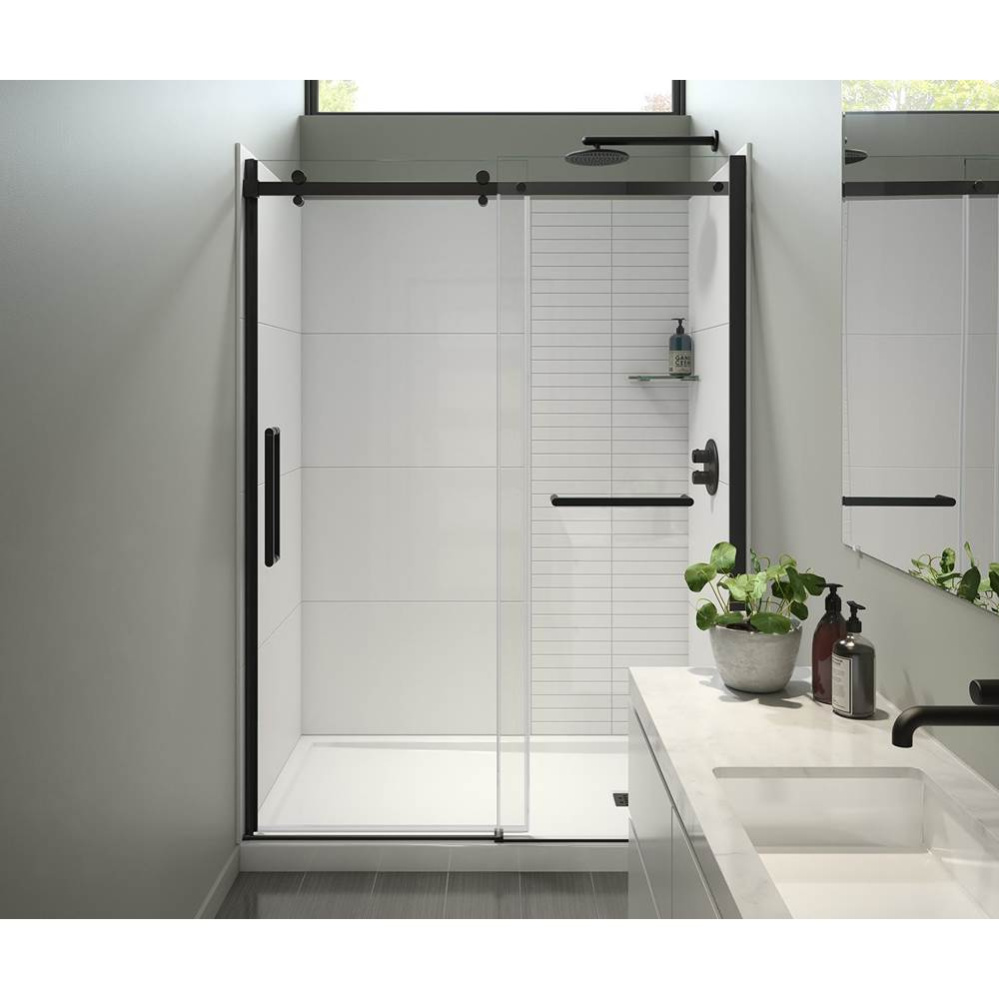 Halo Pro 56.5-59 x 78.75 in. 8 mm Sliding Shower Door with Towel Bar for Alcove Installation with