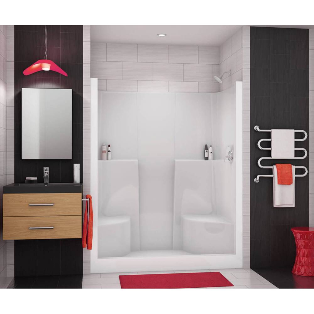 SS3660 AcrylX Alcove Center Drain One-Piece Shower in White