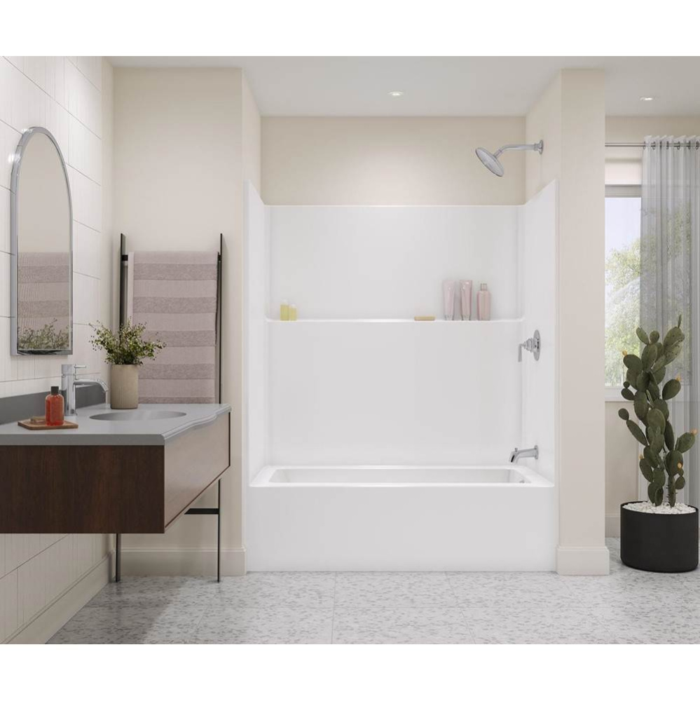 Icon TS6032X AFR AcrylX™ Alcove Left Hand Drain One-Piece Tub Shower in White