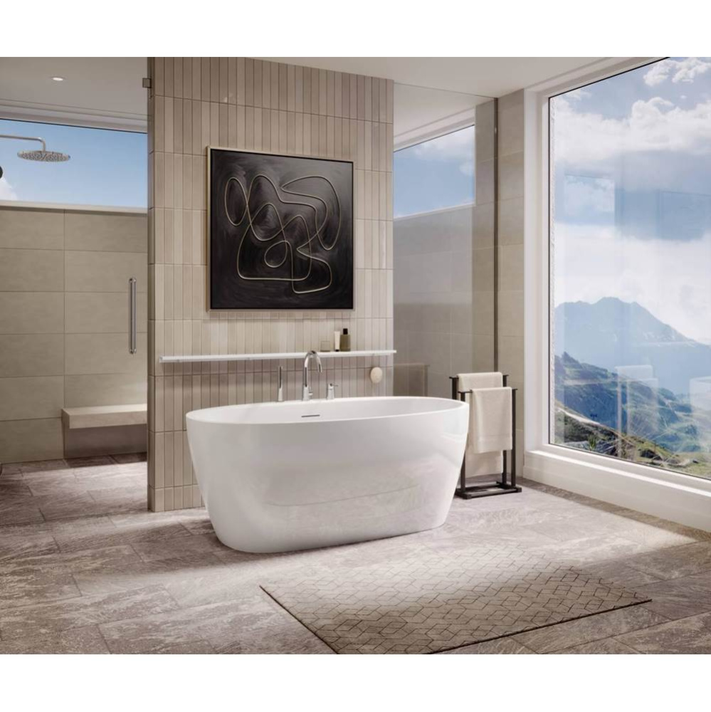 Hatto 5932 Acrylic Freestanding Center Drain Bathtub in White