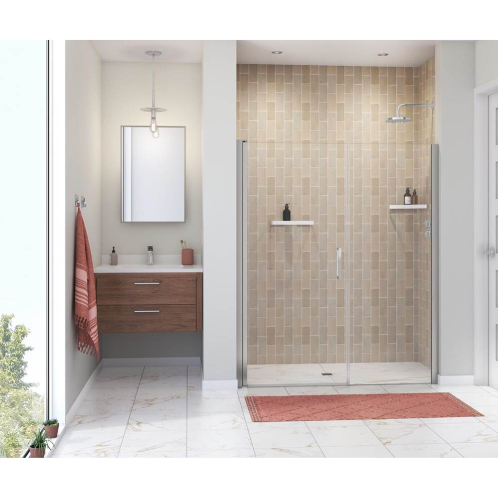 Manhattan 53-55 x 68 in. 6 mm Pivot Shower Door for Alcove Installation with Clear glass &amp; Rou