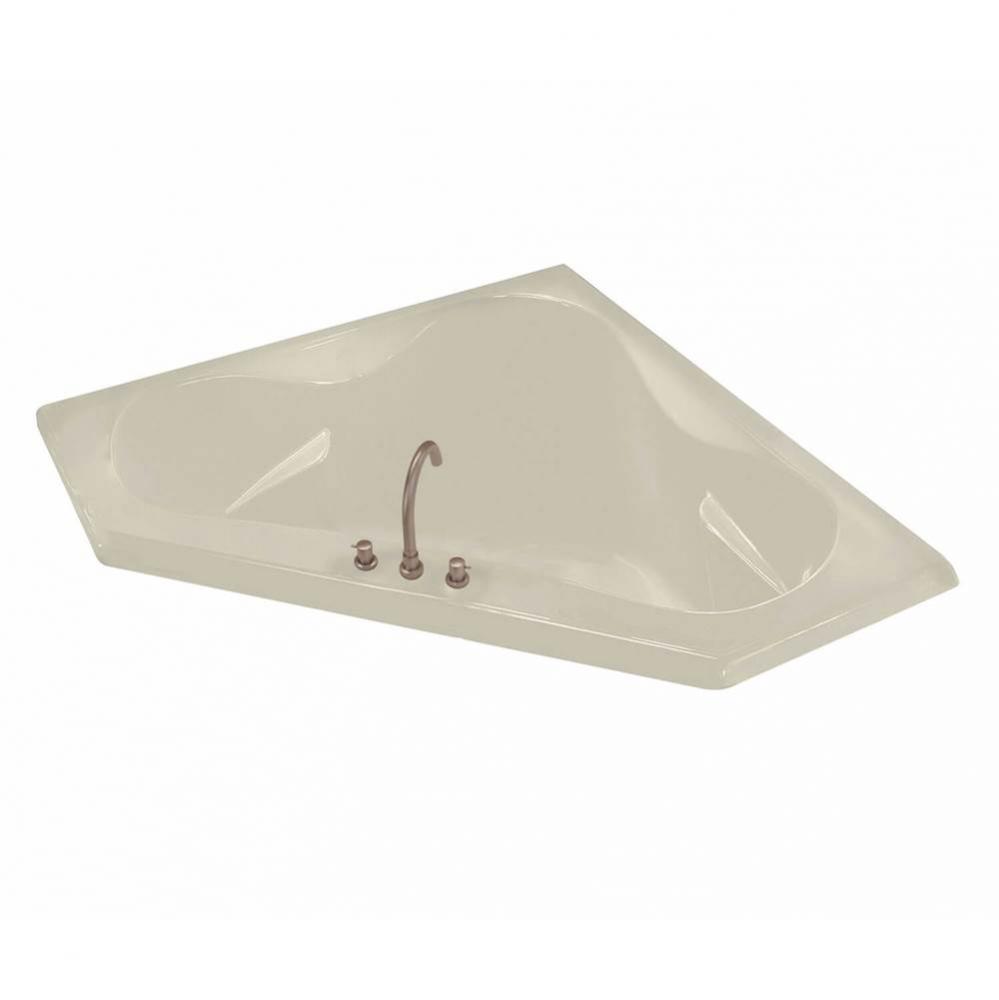 Tryst 59.25 in. x 59.25 in. Corner Bathtub with Center Drain in Bone