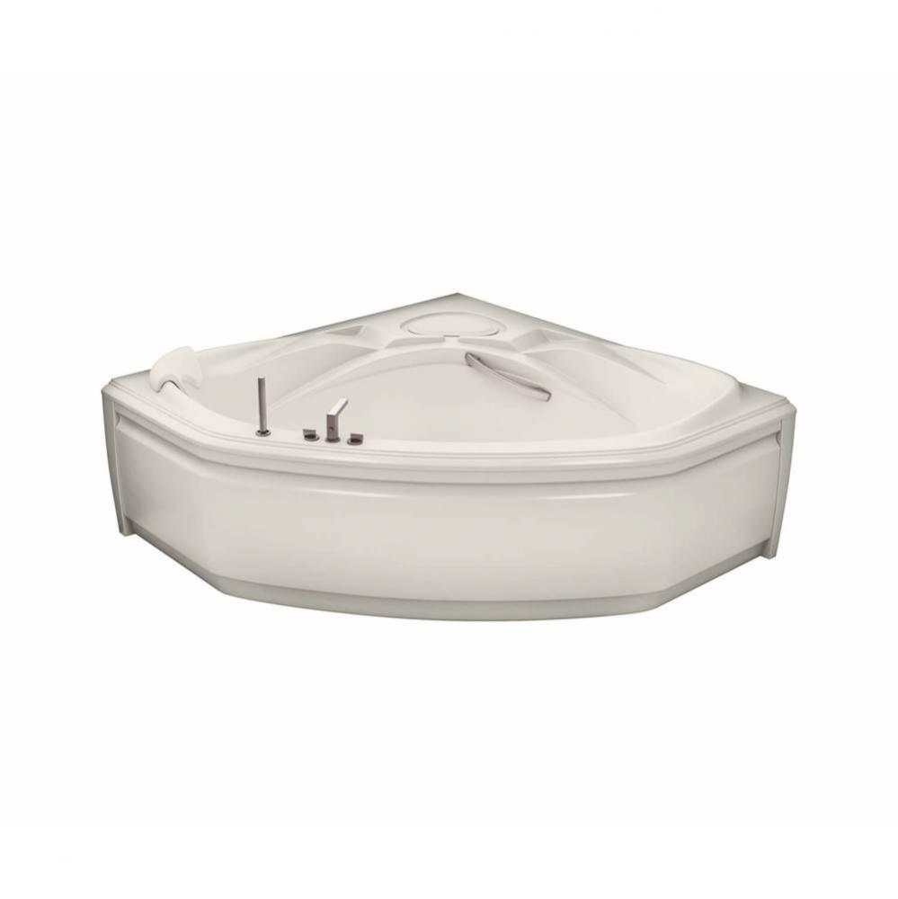 Infinity 60 in. x 60 in. Corner Bathtub with Combined Hydromax/Aerofeel System Center Drain in Bis