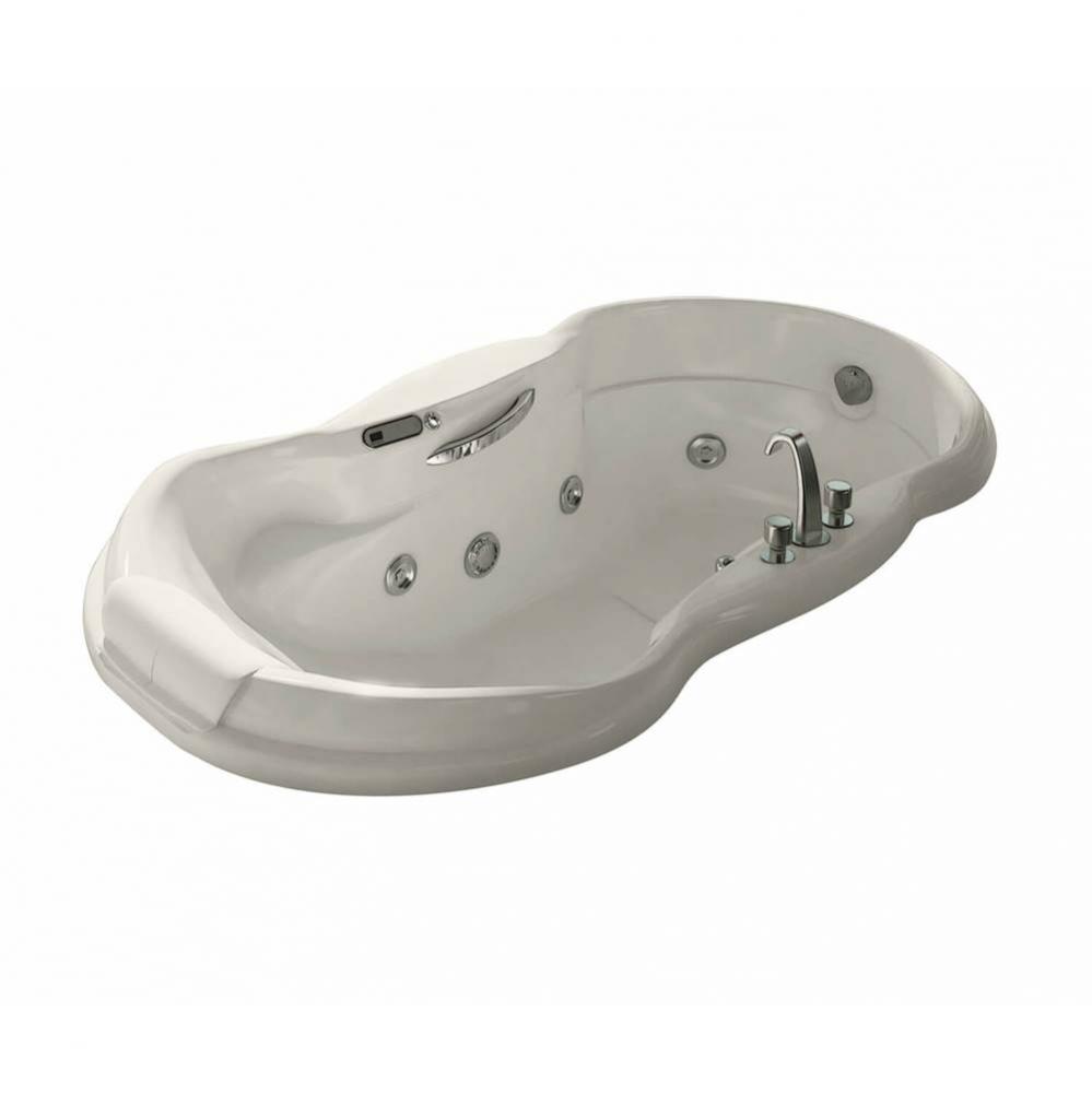 Palace 71.5 in. x 37.25 in. Drop-in Bathtub with Combined Hydromax/Aerofeel System End Drain in Bi