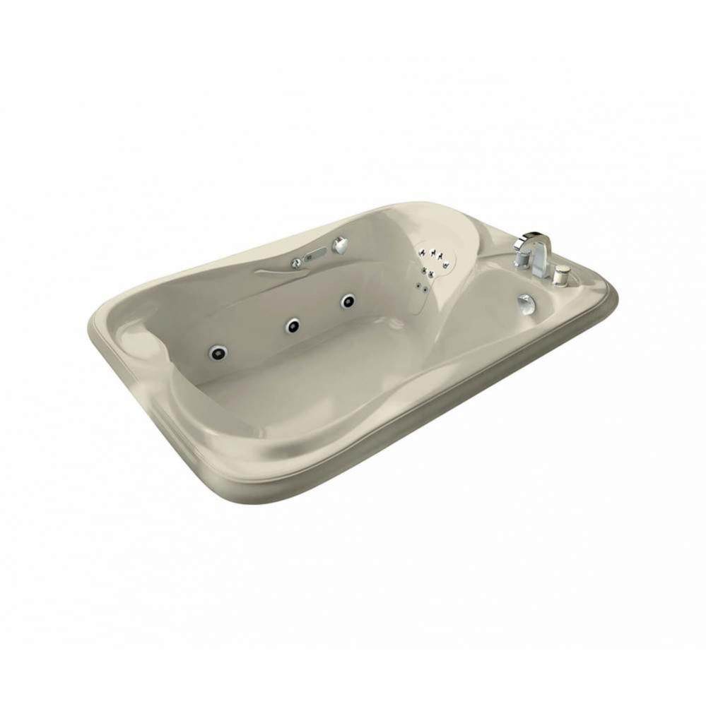 Crescendo 72 in. x 47.75 in. Drop-in Bathtub with Combined Hydromax/Aerofeel System End Drain in B