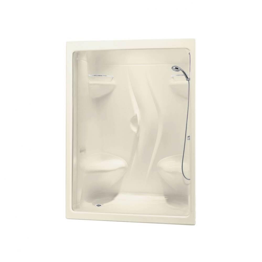 Stamina 60-I 59.5 in. x 35.75 in. x 85.25 in. 3-piece Shower with Right Seat, Right Drain in Bone