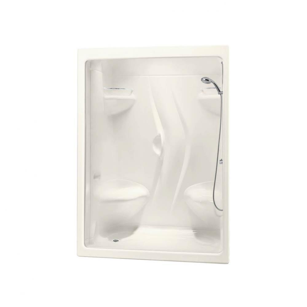 Stamina 60-I 59.5 in. x 35.75 in. x 85.25 in. 3-piece Shower with Two Seats, Right Drain in Biscui
