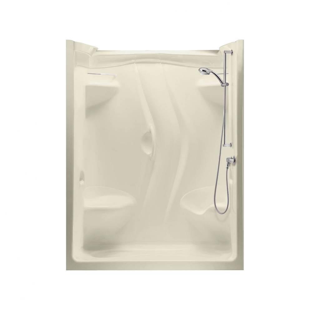 Stamina 60-II 59.5 in. x 35.75 in. x 76.38 in. 2-piece Shower with Two Seats, Left Drain in Bone