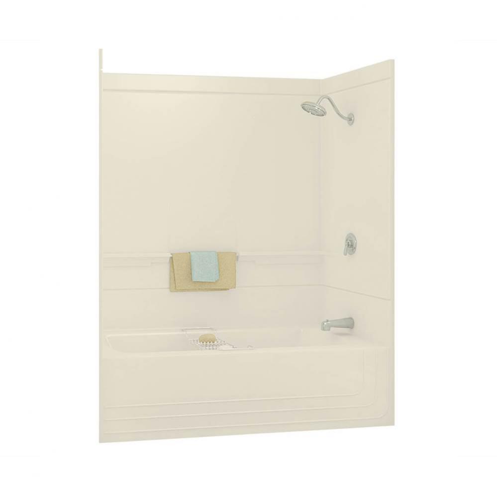 Monaco 59.5 in. x 30.75 in. x 73.875 in. 1-piece Tub Shower with Left Drain in Bone