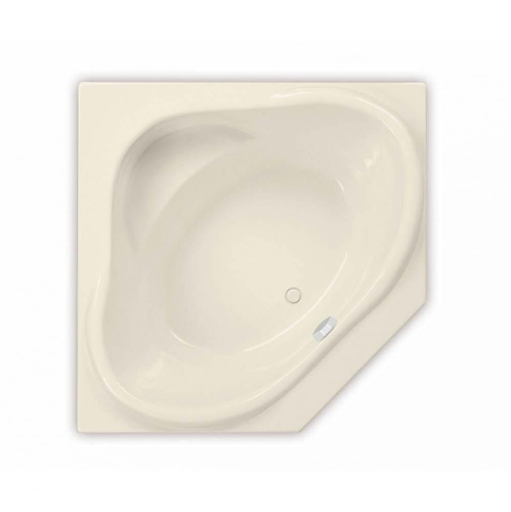 Nancy 54 in. x 54 in. Drop-in Bathtub with Hydrosens System Center Drain in Bone